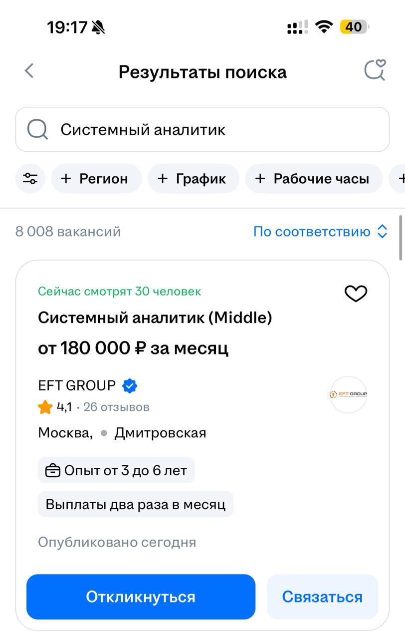 В России сейчас больше восьми тысяч вакансий на системного аналитика. image preview
